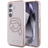 Image de Coque Rose À Strass Avec Logo Karl Lagerfeld Et Tête De K Pour Samsung Galaxy S25