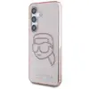 Image de Étui Karl Lagerfeld Rhinestones K. Head Logo pour Samsung Galaxy S25 rose - Neuf
