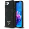 Image de Étui Guess Grained Hot Stamp Peony Triangle Logo MagSafe pour iPhone 16e noir - Neuf