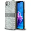 Image de Coque Iphone 16e Dkny À Motif Texturé Répété Et Rayures Ton Sur Ton - Beige