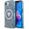 Image de Coque Guess Iml Metal Glitter 4g Magsafe Pour Iphone 16e Bleue