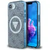 Image de Étui Guess IML Metal Glitter 4G Circle Triangle MagSafe pour iPhone 16e bleu - Neuf
