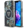 Image de Coque Guess Iml Métal Paillettes Fleurs Triangle Magsafe Pour Iphone 16e / 17e Noire