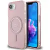 Image de Étui Guess IML Glitter Circle MagSafe pour iPhone 16e rose - Neuf