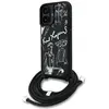 Image de Étui KARL LAGERFELD pour iPhone 16 (KLHCP16SPGGRMPCK), compatible avec MagSafe (CRSSBY,Polyuréthanegrainé avec motif et logo), noir