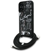 Image de Étui Bandoulière Karl Lagerfeld À Motif Grainé Et Logo Pour Iphone 16, Noir