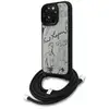 Image de Étui Karl Lagerfeld Crossbody Grained Logo pour iPhone 16 Pro, gris - Neuf