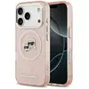 Image de Karl Lagerfeld IML Glitter Karl & Choupette Heads Logo étui MagSafe pour iPhone 17 Pro Max rose - Neuf