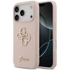 Image de Coque Guess En Silicone Rose Avec Grand Logo 4g Pour Iphone 17 Pro
