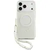 Image de Guess IML Flowers Electro Pearl Strap MagSafe - Étui pour iPhone 17 Pro Max (blanc)