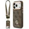Image de Étui Guess 4G Strass Logo & Big Strap Metal Buttons MagSafe pour iPhone 17 Pro marron - Neuf