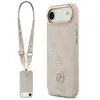 Image de Étui Guess 4G avec logo en strass, grande sangle, boutons métalliques et MagSafe pour iPhone Air, rose - Neuf
