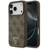 Image de Étui Guess Leather 4G Triangle Strass MagSafe pour iPhone 17 Pro marron - Neuf