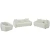 Image de Canapé 3 Places 2 Places Et Un Fauteuil En Tissu Texturé Ivoire Nafeki