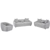 Image de Canapé 3 Places 2 Places Et Un Fauteuil En Tissu Texturé Gris Clair Nafeki