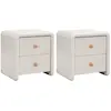 Image de Lot 2 Tables De Chevet Avec 2 Tiroirs - Beige - Selorina