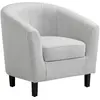 Image de Fauteuil Cabriolet En Tissu Chiné Gris Clair Cristobal