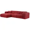 Image de Grand Canapé D'Angle Gauche En Tissu Texturé Rouge Pogni De Maison Céphy
