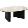 Image de Table Basse En Marbre Et Placage Chêne - Beige Et Noir - Cormina