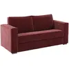 Image de Canapé 4 Places Convertible Express En Tissu Chenille Bordeaux - Couchage 160 Cm - Matelas 14 Cm Loreto