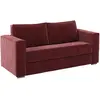 Image de Canapé 3 Places Convertible Express En Tissu Chenille Bordeaux - Couchage À Lattes Larges 140 Cm - Matelas 22 Cm Avec Mémoire De Forme Loreto