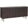 Image de Buffet Avec 4 Portes En Bois De Manguier Et Métal Doré - Naturel Foncé - Sordana De Maison Céphy
