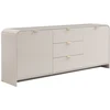 Image de Buffet Avec 2 Portes Et 3 Tiroirs - Beige Et Doré - Oralino