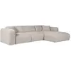 Image de Grand Canapé D'Angle Droit Convertible Express En Tissu Chiné Beige - Couchage 140 Cm - Matelas 16 Cm Mémoire De Forme Pogni