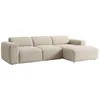 Image de Grand Canapé D'Angle Droit Avec Assise Coulissante Électrique En Tissu Beige Pogni De Maison Céphy