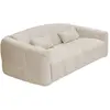 Image de Canapé 4 Places Convertible Express En Tissu Bouclette Beige - Couchage 160 Cm - Matelas 16 Cm Retuna