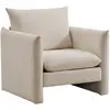 Image de Fauteuil En Tissu Chenille Beige Gorazi