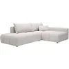 Image de Canapé D'Angle Droit Ouvert Convertible En Tissu Texturé Beige Minturno