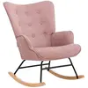 Image de Fauteuil À Bascule En Tissu Chiné Rose Elmina