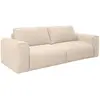 Image de Canapé 3 Places Convertible Express En Tissu Beige - Couchage 140 Cm - Matelas 16 Cm Mémoire De Forme Poglo