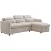 Image de Canapé D'Angle Convertible Et Réversible En Tissu Beige Manuko