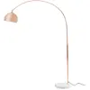 Image de Grand Lampadaire Arc - Métal Et Marbre - H. 180 Cm - Cuivré - Ombrage