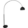 Image de Grand Lampadaire Arc - Métal Et Marbre - H. 180 Cm - Noir Mat - Ombrage