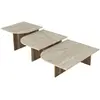 Image de Tables Basses Gigognes - Effet Travertin Beige Et Naturel Foncé - Omelina