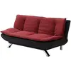 Image de Canapé Convertible Clic-clac En Tissu Rouge Et Noir Demido