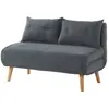 Image de Canapé 2 Places Convertible En Tissu Gris Valerio