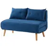 Image de Canapé 2 Places Convertible En Tissu Bleu Valerio