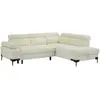 Image de Canapé D'Angle Droit Convertible En Tissu Texturé Blanc Cassé Ticouta