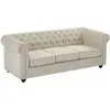 Image de Canapé 3 Places En Tissu Beige Chesterfield