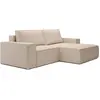 Image de Petit Canapé D'Angle Droit Convertible En Tissu Texturé Beige Amelia
