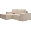 Image de Petit Canapé D'Angle Gauche Convertible En Tissu Texturé Beige Amelia