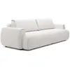 Image de Canapé 4 Places Convertible En Tissu Chenille Blanc Ivoire Monelia