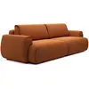 Image de Canapé 4 Places Convertible En Tissu Chenille Terracotta Monelia