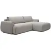 Image de Canapé D'Angle Droit Convertible En Tissu Chenille Gris Monelia