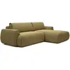 Image de Canapé D'Angle Droit Convertible En Tissu Chenille Vert Olive Monelia