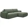 Image de Canapé D'Angle Droit Convertible En Tissu Chenille Vert Sapin Monelia